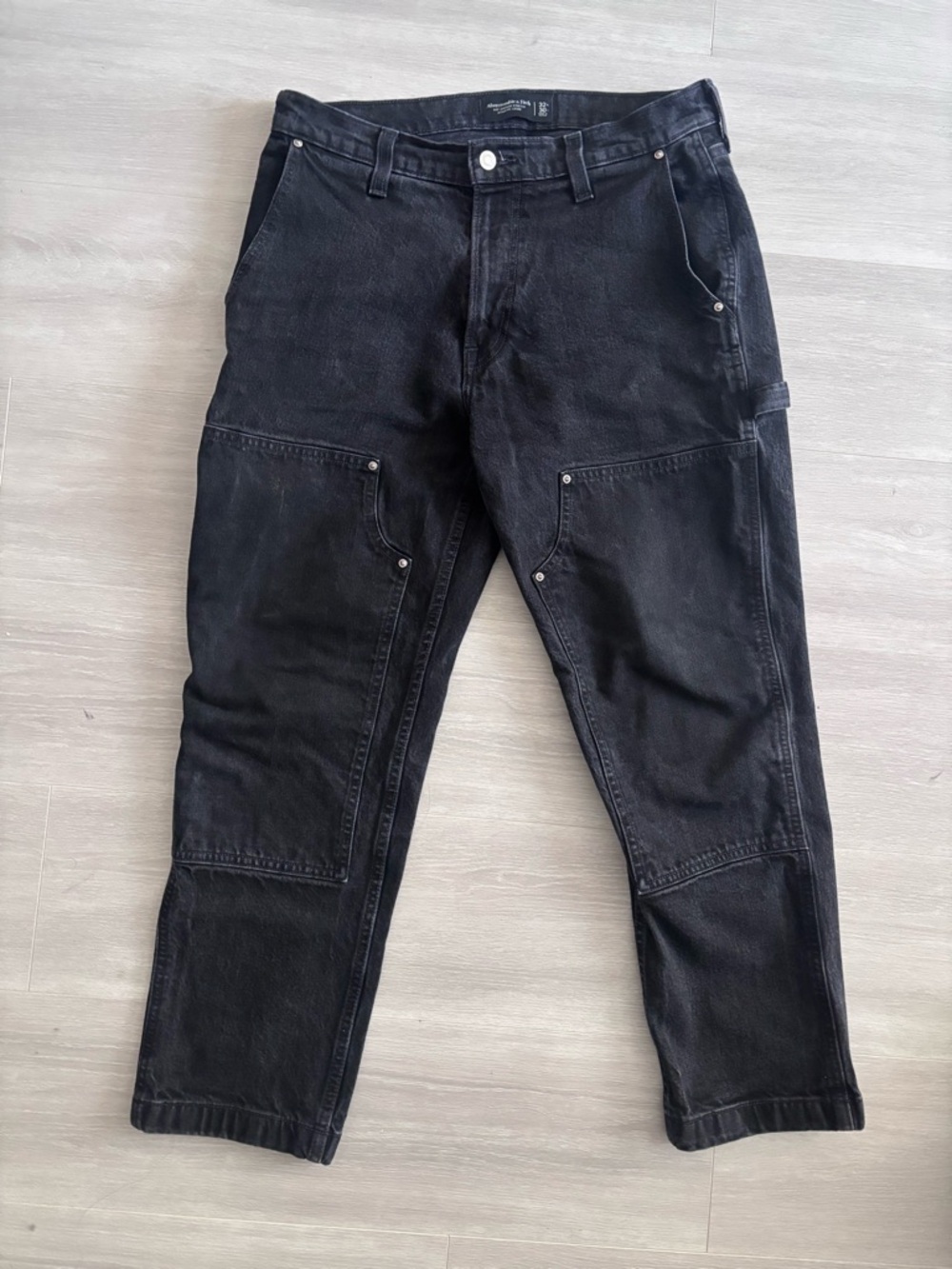Vintage Stretch Athletic Loose Workwear Carpenter Double Knee Denim Jeans